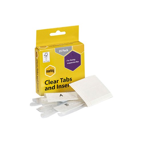 Tabs Clear and Inserts Marbig 81002